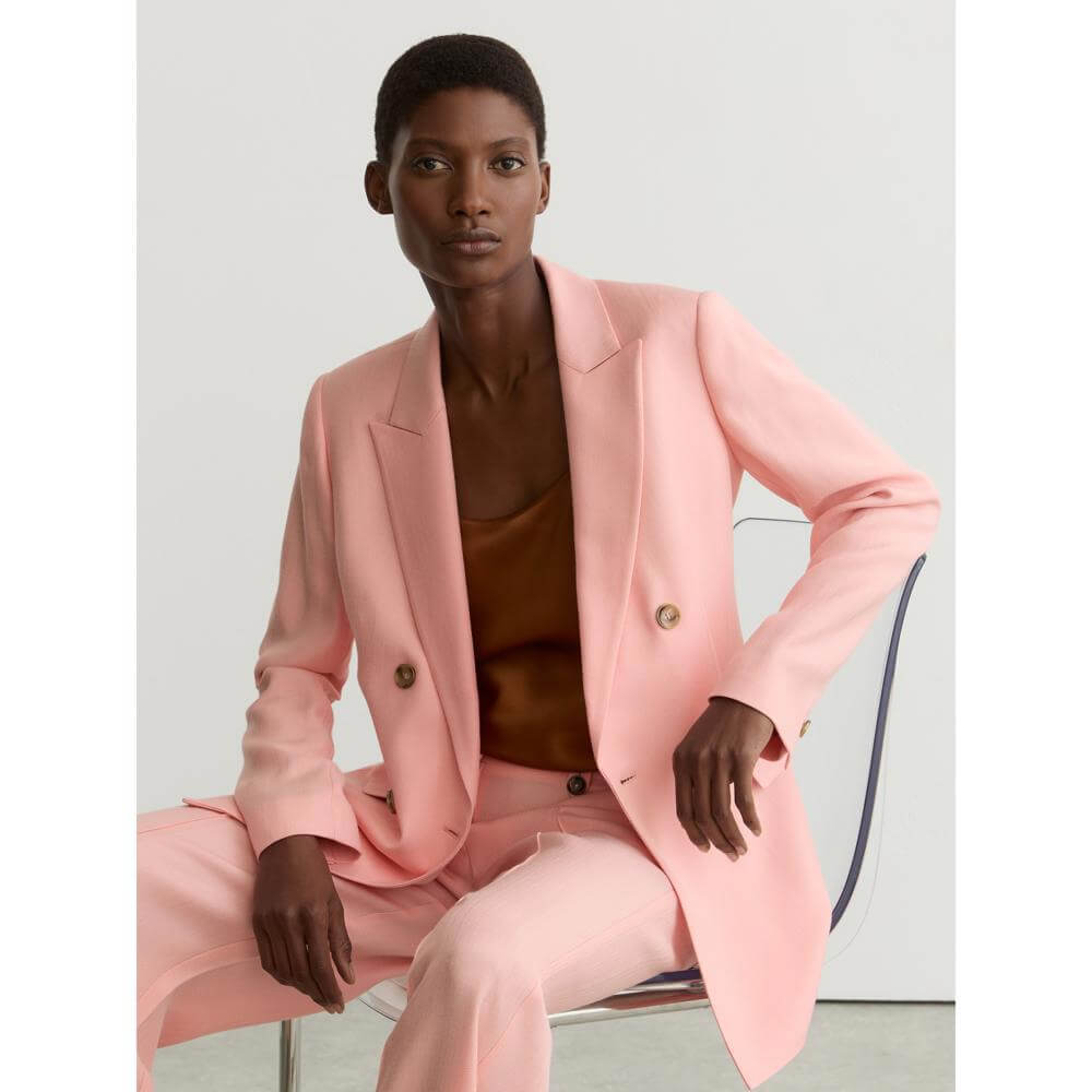 REISS Magda Double-Breasted Peak-Lapel Suit Jacket